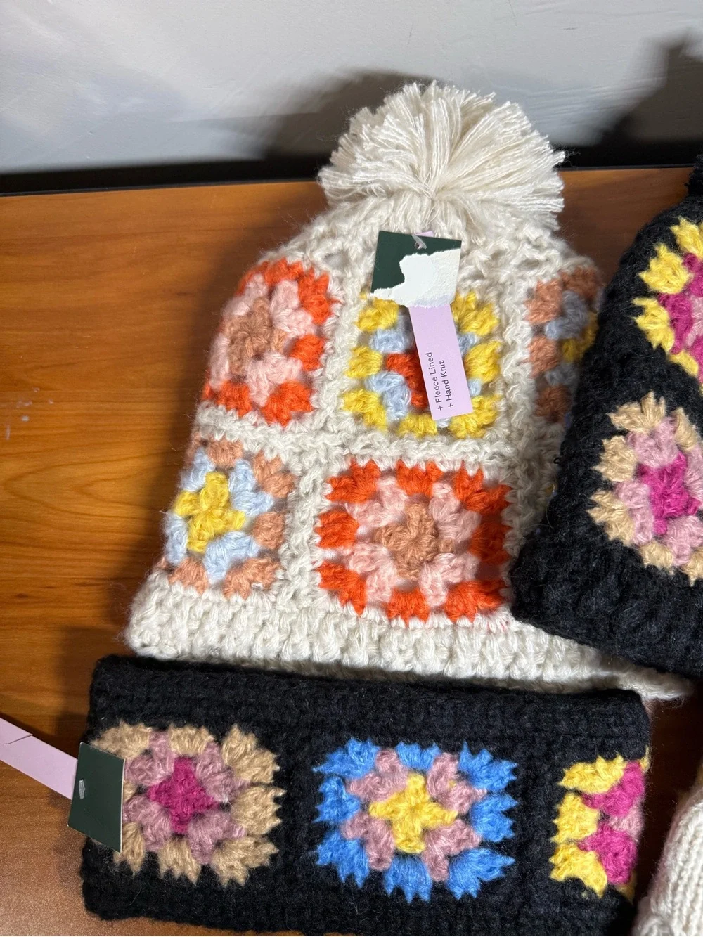 Bundle NWT Wild Fable Target Granny Square Crochet Winter Hat Gloves Headbands
